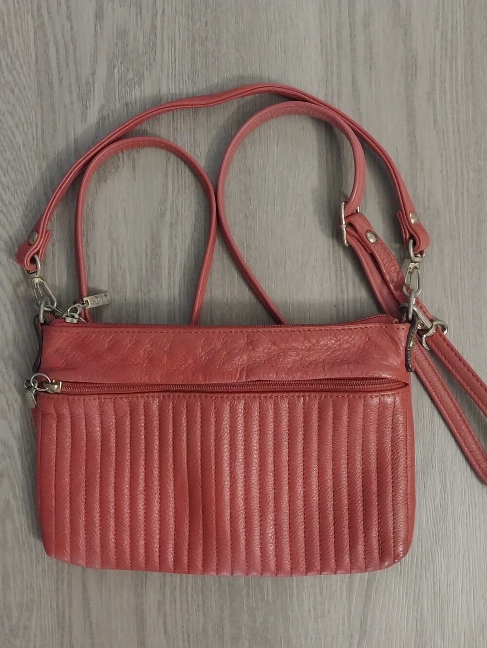 Orange Leather Crossbody Bag